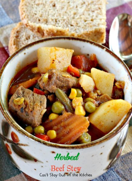 Herbed Beef Stew | Can't Stay Out of the Kitchen | one of the BEST #beefstew recipes we've ever eaten. #glutenfree #beef #soup #veggies