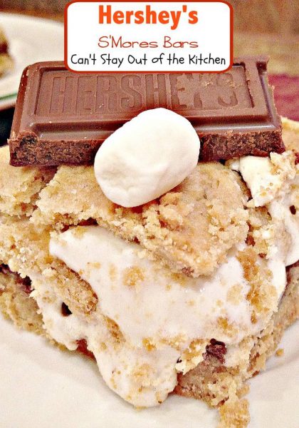 Hershey's S'Mores Bars | Can't Stay Out of the Kitchen | love this rich, decadent #s'mores #cookie. #marshmallows #chocolate #dessert