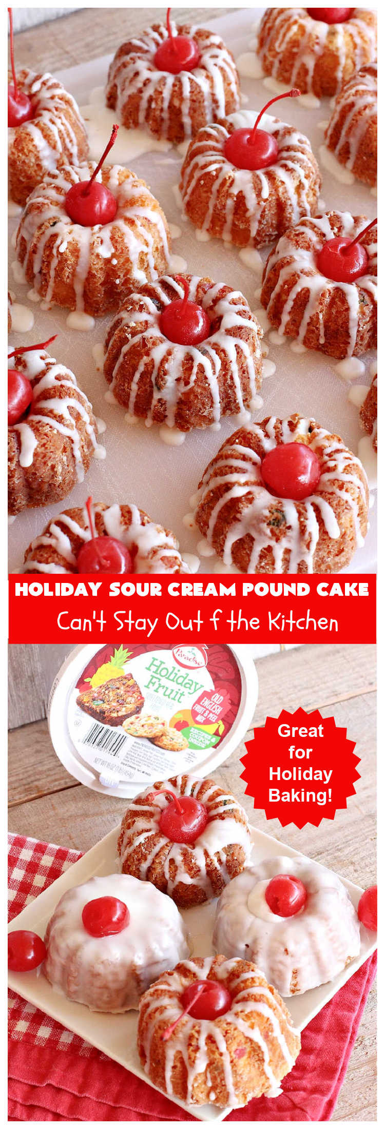 Holiday Sour Cream Pound Cake | Can't Stay Out of the Kitchen
