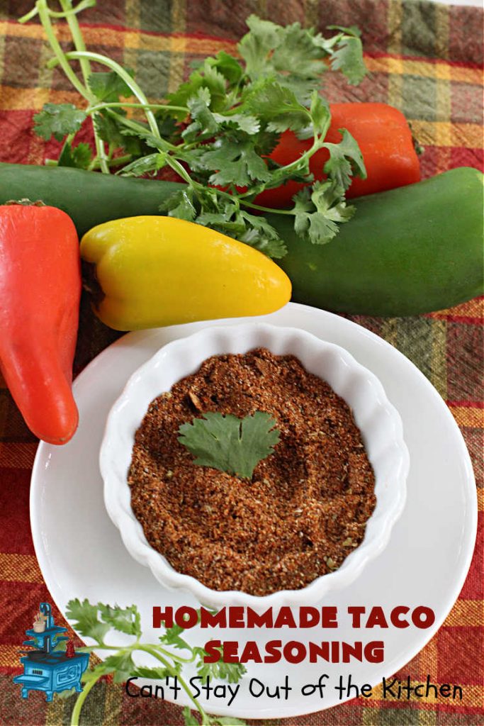 Homemade Taco Seasoning | Can't Stay Out of the Kitchen | this is such an easy way to whip up #HomemadeTacoSeasoning for any #TexMex #recipe including #salads, #skillets, #AppetizerDips or any #Mexican entree. You can make it in two minutes & it replaces a store-bought #TacoSeasoningPacket one-for-one. No MSG, sugar or fillers. #GlutenFree #veganHomemade Taco Seasoning | Can't Stay Out of the Kitchen | this is such an easy way to whip up #HomemadeTacoSeasoning for any #TexMex #recipe including #salads, #skillets, #AppetizerDips or any #Mexican entree. You can make it in two minutes & it replaces a store-bought #TacoSeasoningPacket one-for-one. No MSG, sugar or fillers. #GlutenFree #vegan