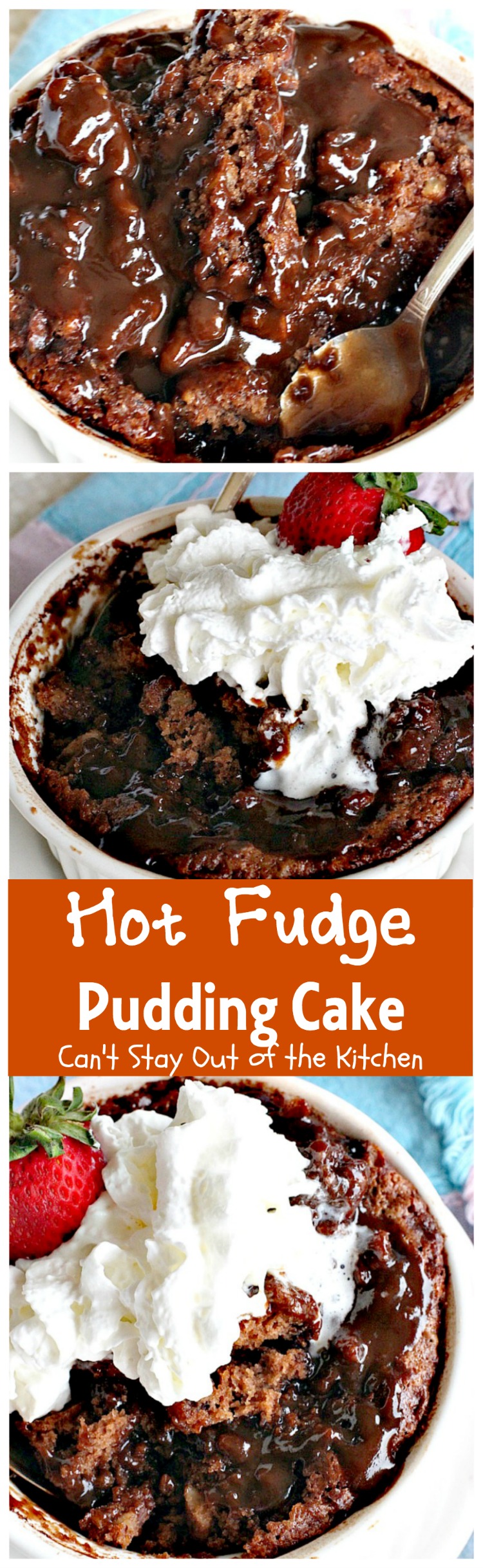 Hot Fudge Pudding Cake | Can't Stay Out of the Kitchen | this amazing #dessert makes its own #hotfudgesauce at the bottom of the dish after baking! It is a #chocolate lover's dream. #cake