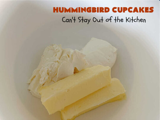 Hummingbird Cupcakes | Can't Stay Out of the Kitchen | Prepare to drool over every bite of these spectacular #cupcakes. #Walnuts, #cinnamon, #bananas #pineapple & a #CreamCheese #icing makes this #dessert rock! #HummingbirdCupcakes are just as amazing as #HummingbirdCake! #cake #HummingbirdDessert