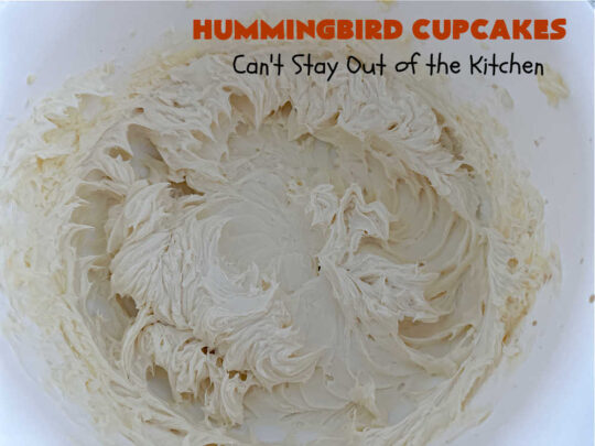 Hummingbird Cupcakes | Can't Stay Out of the Kitchen | Prepare to drool over every bite of these spectacular #cupcakes. #Walnuts, #cinnamon, #bananas #pineapple & a #CreamCheese #icing makes this #dessert rock! #HummingbirdCupcakes are just as amazing as #HummingbirdCake! #cake #HummingbirdDessert