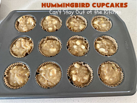 Hummingbird Cupcakes | Can't Stay Out of the Kitchen | Prepare to drool over every bite of these spectacular #cupcakes. #Walnuts, #cinnamon, #bananas #pineapple & a #CreamCheese #icing makes this #dessert rock! #HummingbirdCupcakes are just as amazing as #HummingbirdCake! #cake #HummingbirdDessert