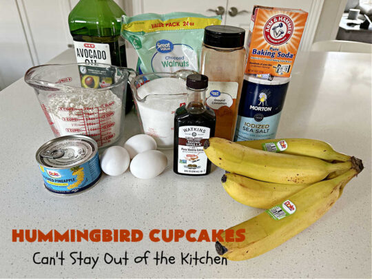 Hummingbird Cupcakes | Can't Stay Out of the Kitchen | Prepare to drool over every bite of these spectacular #cupcakes. #Walnuts, #cinnamon, #bananas #pineapple & a #CreamCheese #icing makes this #dessert rock! #HummingbirdCupcakes are just as amazing as #HummingbirdCake! #cake #HummingbirdDessert