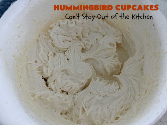 Hummingbird Cupcakes | Can't Stay Out of the Kitchen | Prepare to drool over every bite of these spectacular #cupcakes. #Walnuts, #cinnamon, #bananas #pineapple & a #CreamCheese #icing makes this #dessert rock! #HummingbirdCupcakes are just as amazing as #HummingbirdCake! #cake #HummingbirdDessert