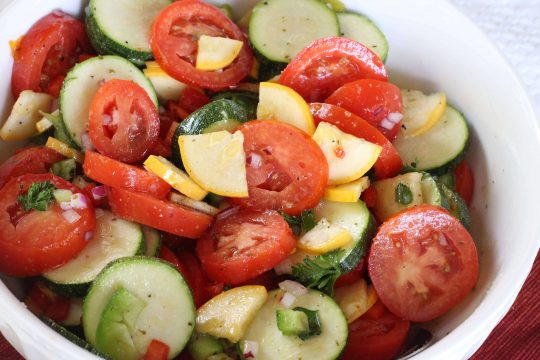 Marinated Squash and Tomato Salad - Can't Stay Out of the Kitchen