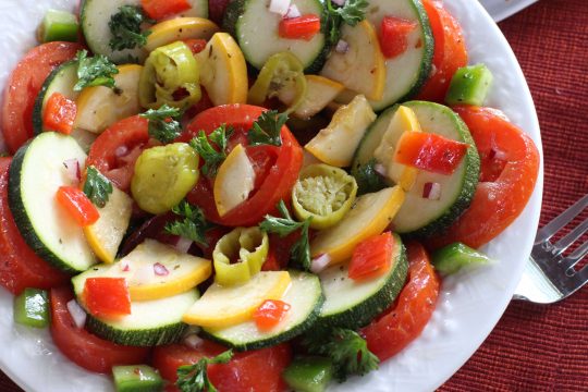 Marinated Squash and Tomato Salad - Can't Stay Out of the Kitchen