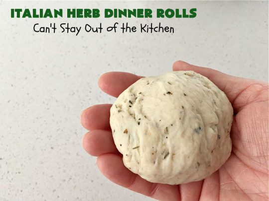 Italian Herb Dinner Rolls | Can't Stay Out of the Kitchen | these easy #NoKnead #DinnerRolls are fantastic! They're flavored with dried herbs like #basil, #thyme & #marjoram so they just pop in flavor. Terrific side for soup or chili, but also fantastic to serve for company or #holiday meals like #Easter or #MothersDay. Every bite is mouthwatering and irresistible! #bread #ItalianHerbDinnerRolls