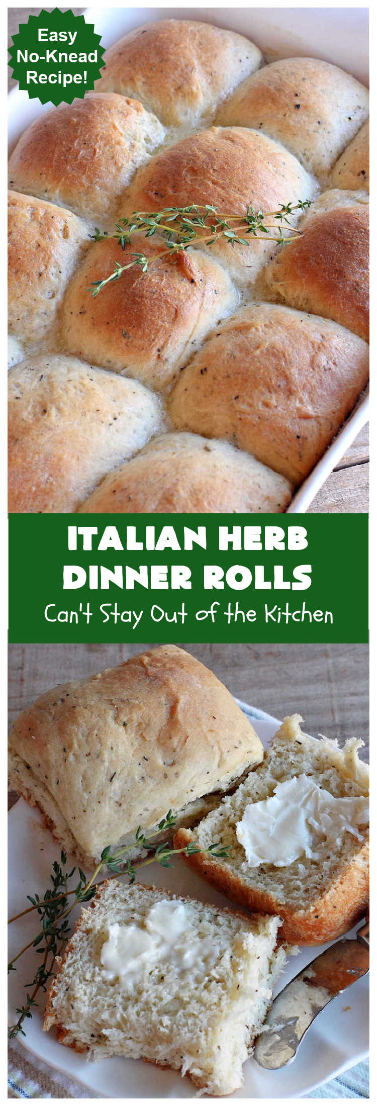 Italian Herb Dinner Rolls | Can't Stay Out of the Kitchen