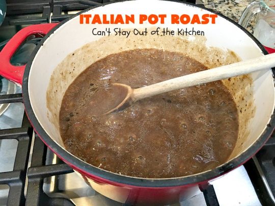 Italian Pot Roast | Can't Stay Out of the Kitchen | This super easy 7-ingredient #PotRoast #recipe is made in the #SlowCooker. Scrumptious to the taste buds and so quick & simple to prepare. Great for weeknight or company dinners. #Italian #ItalianPotRoast #Crockpot