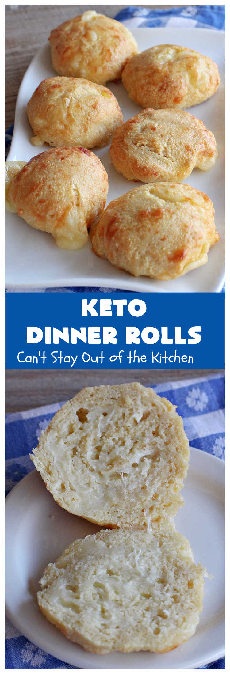 Keto Dinner Rolls | Can't Stay Out of the Kitchen | this easy 4-ingredient #recipe is a great way to make #Keto friendly #DinnerRolls! It includes #CreamCheese #MozzarellaCheese & #AlmondFlour. If you're #diabetic or trying to stay on special diets, this is a great recipe for you. Also great for company or #holiday dinners. #GlutenFree #KetoDinnerRolls