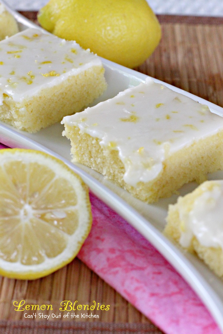 Lemon Blondies | Can't Stay Out of the Kitchen