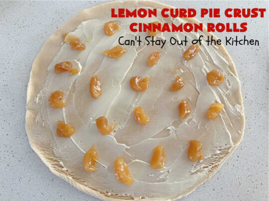 Lemon Curd Pie Crust Cinnamon Rolls | Can't Stay Out of the Kitchen | these delicious #CinnamonRolls use only #5Ingredients including #PieCrust! Lusciously #lemon-flavored, they will certainly whet your appetite for any family #breakfast. These are easy to whip up & scrumptious to the taste buds. Great for a #holiday #breakfast or #brunch. #LemonCurd #cinnamon #PieCrustCinnamonRolls #LemonCurdPieCrustCinnamonRolls