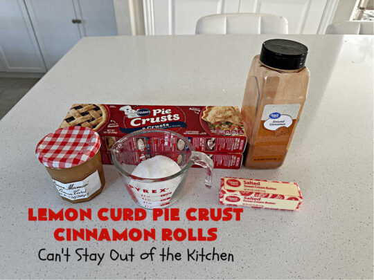 Lemon Curd Pie Crust Cinnamon Rolls | Can't Stay Out of the Kitchen | these delicious #CinnamonRolls use only #5Ingredients including #PieCrust! Lusciously #lemon-flavored, they will certainly whet your appetite for any family #breakfast. These are easy to whip up & scrumptious to the taste buds. Great for a #holiday #breakfast or #brunch. #LemonCurd #cinnamon #PieCrustCinnamonRolls #LemonCurdPieCrustCinnamonRolls