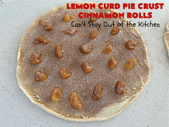 Lemon Curd Pie Crust Cinnamon Rolls | Can't Stay Out of the Kitchen | these delicious #CinnamonRolls use only #5Ingredients including #PieCrust! Lusciously #lemon-flavored, they will certainly whet your appetite for any family #breakfast. These are easy to whip up & scrumptious to the taste buds. Great for a #holiday #breakfast or #brunch. #LemonCurd #cinnamon #PieCrustCinnamonRolls #LemonCurdPieCrustCinnamonRolls