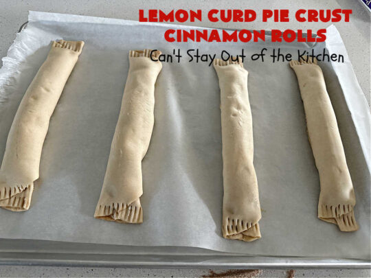 Lemon Curd Pie Crust Cinnamon Rolls | Can't Stay Out of the Kitchen | these delicious #CinnamonRolls use only #5Ingredients including #PieCrust! Lusciously #lemon-flavored, they will certainly whet your appetite for any family #breakfast. These are easy to whip up & scrumptious to the taste buds. Great for a #holiday #breakfast or #brunch. #LemonCurd #cinnamon #PieCrustCinnamonRolls #LemonCurdPieCrustCinnamonRolls