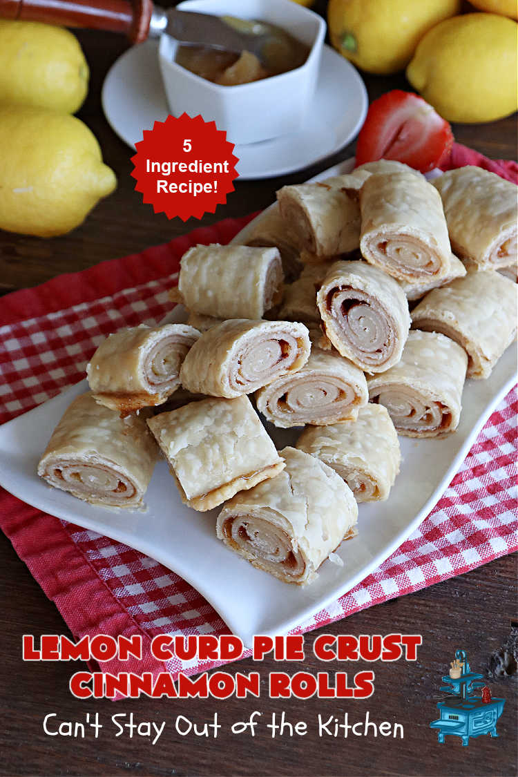 Lemon Curd Pie Crust Cinnamon Rolls | Can't Stay Out of the Kitchen | these delicious #CinnamonRolls use only #5Ingredients including #PieCrust! Lusciously #lemon-flavored, they will certainly whet your appetite for any family #breakfast. These are easy to whip up & scrumptious to the taste buds. Great for a #holiday #breakfast or #brunch. #LemonCurd #cinnamon #PieCrustCinnamonRolls #LemonCurdPieCrustCinnamonRolls