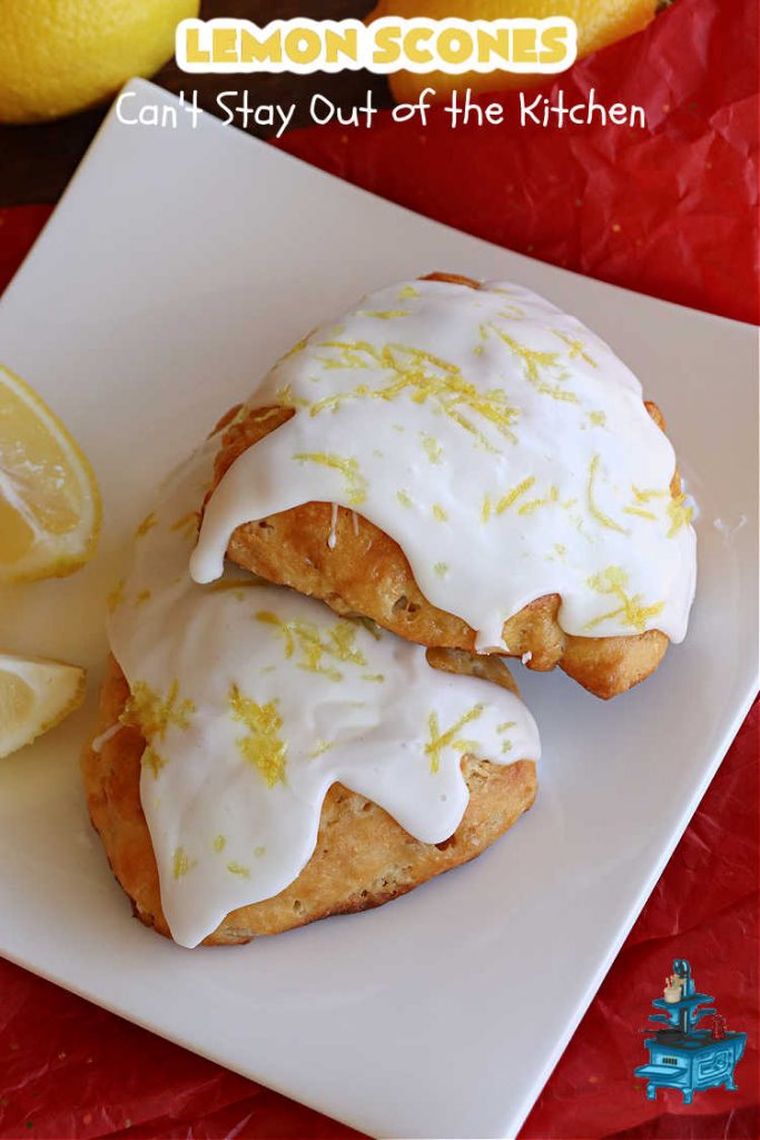 Lemon Scones | Can't Stay Out of the Kitchen | these luscious #scones include #LemonZest #CandiedLemonPeel & #LemonJuice! Yes, they're delightfully lemony & marvelous for a weekend, #holiday or company #breakfast or #brunch. If you enjoy #lemon anything, these sweet #LemonScones will cure any sweet tooth craving. #HolidayBreakfast #ParadiseFruitLemon Scones | Can't Stay Out of the Kitchen | these luscious #scones include #LemonZest #CandiedLemonPeel & #LemonJuice! Yes, they're delightfully lemony & marvelous for a weekend, #holiday or company #breakfast or #brunch. If you enjoy #lemon anything, these sweet #LemonScones will cure any sweet tooth craving. #HolidayBreakfast #ParadiseFruit