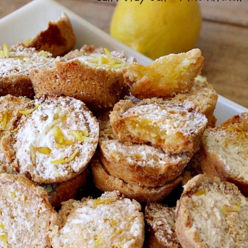 Lemon Tarts | Can't Stay Out of the Kitchen | these amazing #cookies are seriously addictive. You can't stop after eating just one! Terrific for #holiday or #tailgating parties, potlucks or any occasion. #lemon #LemonTarts #dessert #LemonDessert