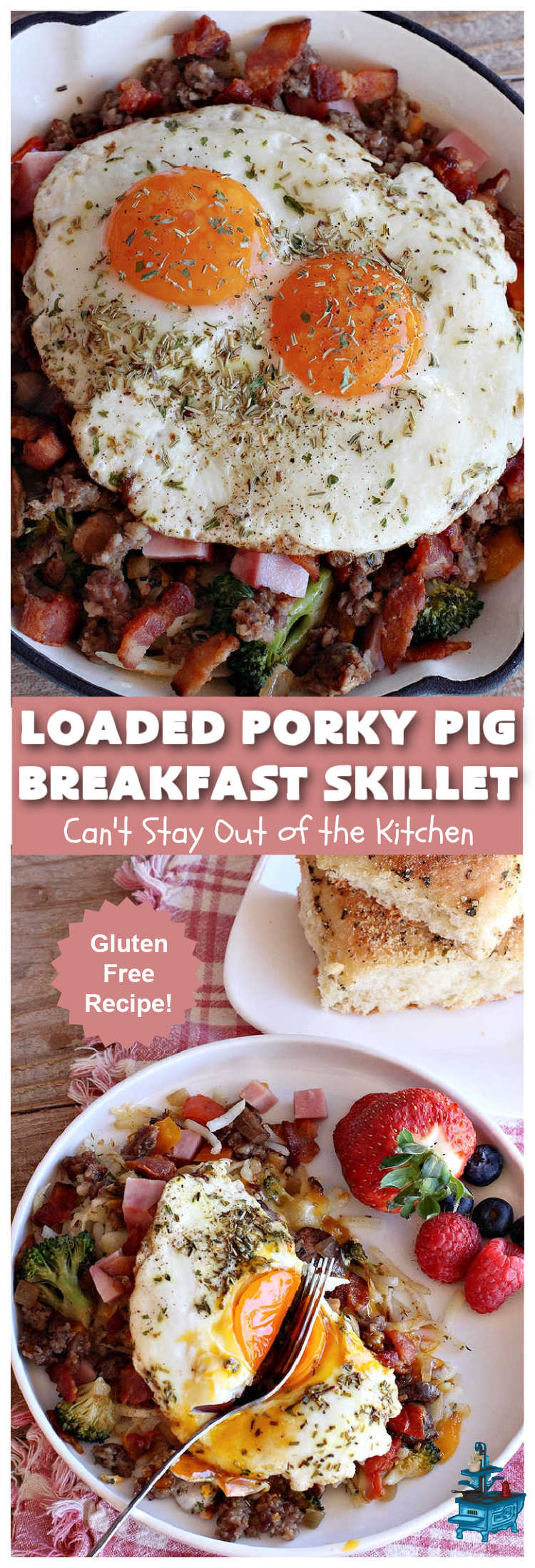 Loaded Porky Pig Breakfast Skillet | Can't Stay Out of the Kitchen