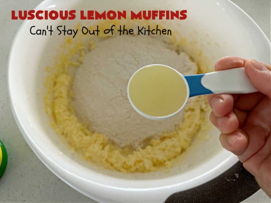 Luscious Lemon Muffins | Can't Stay Out of the Kitchen | these scrumptious #muffins are filled with #lemon flavor by using #LemonJuice & #LemonZest. They're sprinkled with a delicious #cinnamon-sugar topping that makes the #muffins irresistible. Great sweet treat for a weekend, company or #holiday #brunch or #breakfast or #tailgating parties. #HolidayBreakfast #LusciousLemonMuffins #LemonMuffins