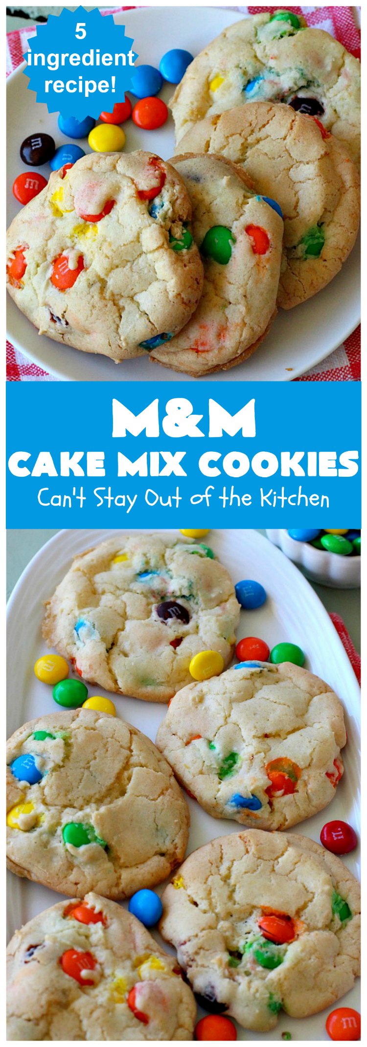 M&M Cake Mix Cookies | Can't Stay Out of the Kitchen
