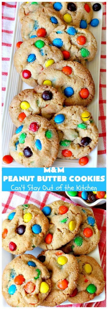 M&M Peanut Butter Cookies | Can't Stay Out of the Kitchen