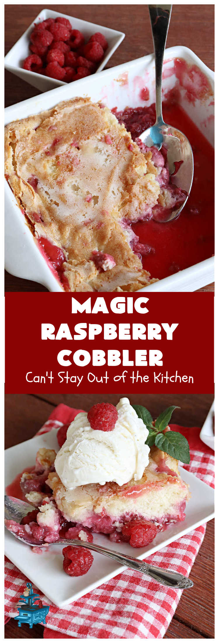 Magic Raspberry Cobbler | Can't Stay Out of the Kitchen