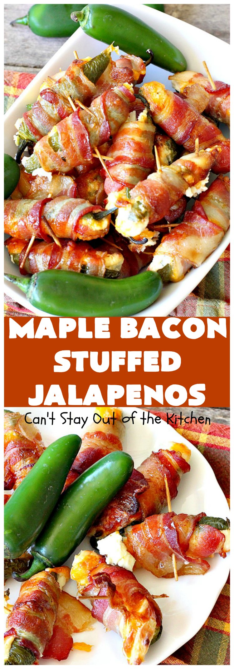 Maple Bacon Stuffed Jalapenos | Can't Stay Out of the Kitchen