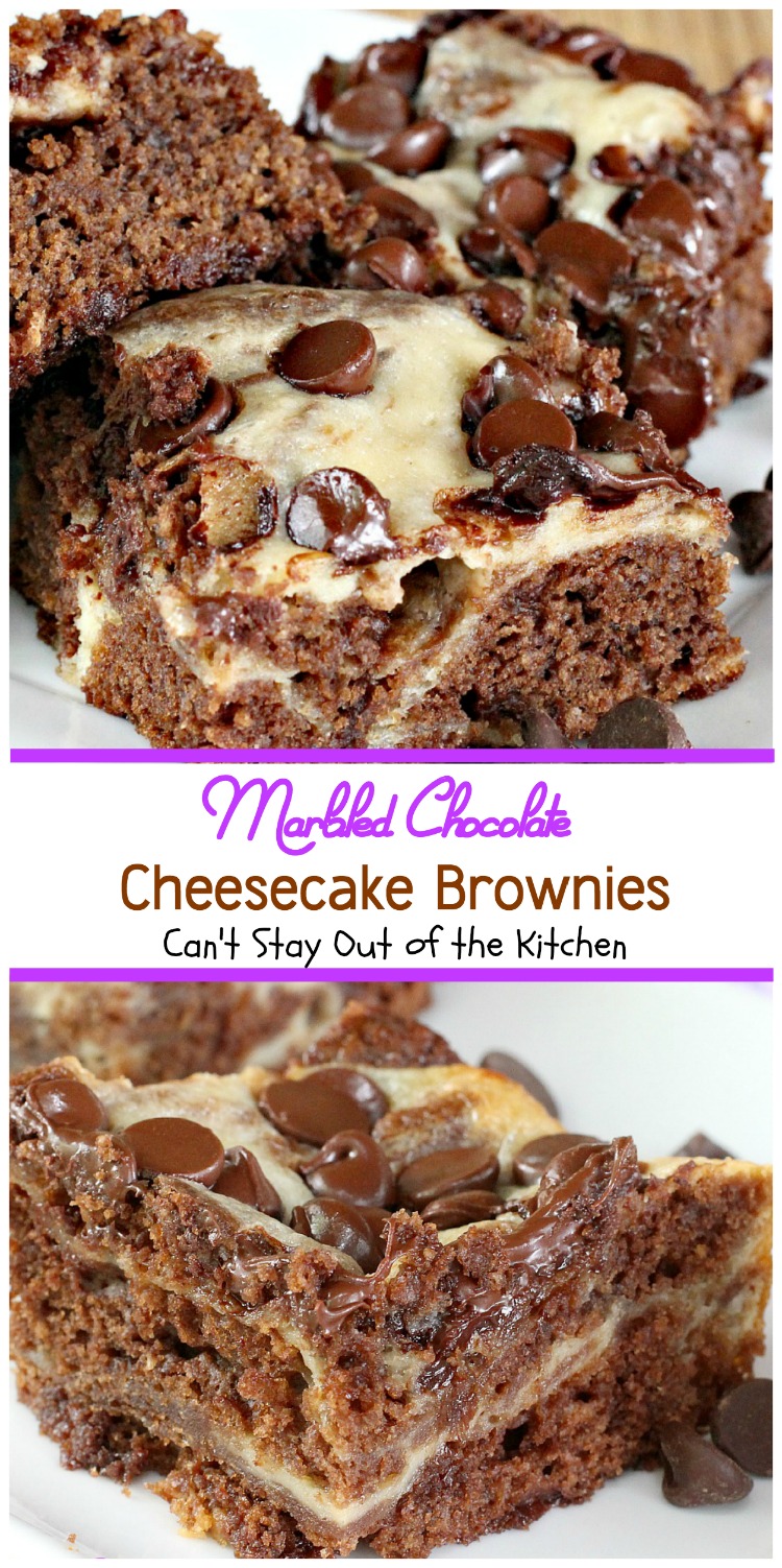Marbled Chocolate Cheesecake Brownies | Can't Stay Out of the Kitchen