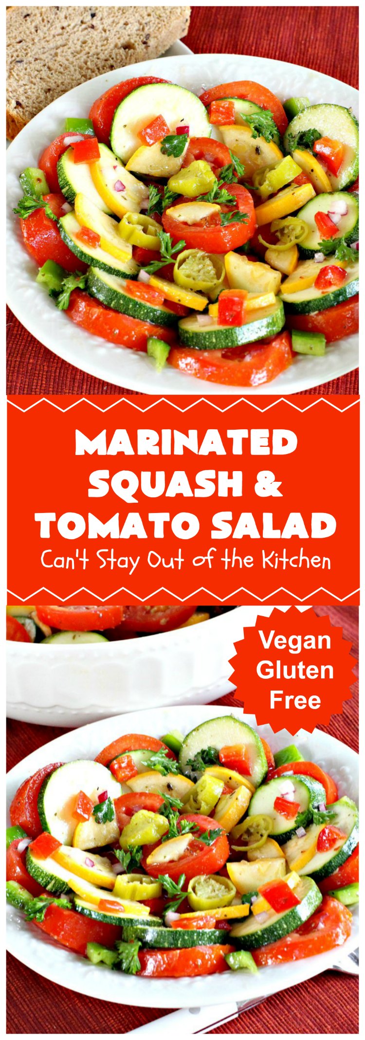Marinated Squash and Tomato Salad | Can't Stay Out of the Kitchen