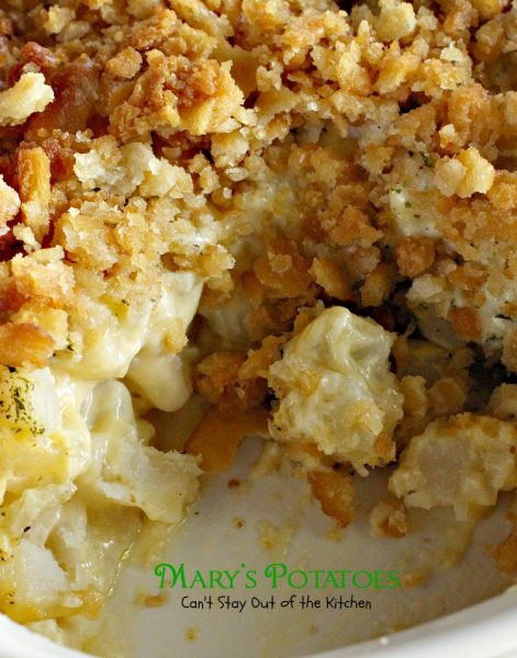 Mary's Potatoes | Can't Stay Out of the Kitchen | Our favorite #potato #casserole. Such a creamy and amazing #sidedish. #veggie