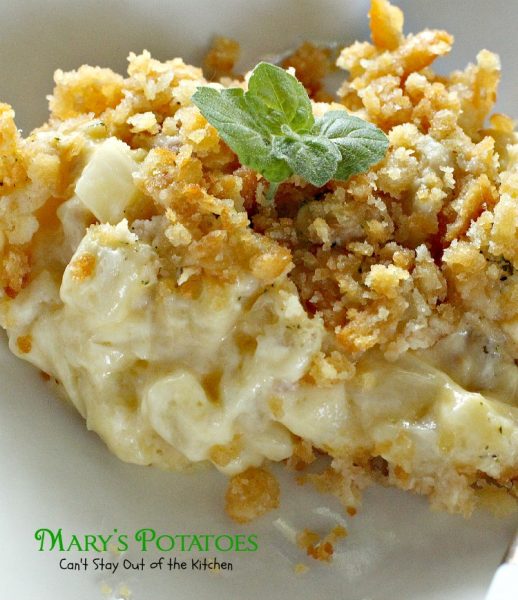 Mary's Potatoes | Can't Stay Out of the Kitchen | Our favorite #potato #casserole. Such a creamy and amazing #sidedish. #veggie