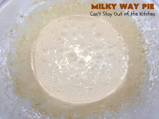 Milky Way Pie | Can't Stay Out of the Kitchen | this #pie will rock your world! It's filled with #MilkyWayBars so it gives you a spectacular dose of #chocolate & #caramel. Each bite will cure whatever ails ya! Great for special occasions, #holidays & #ValentinesDay. #dessert #HolidayDessert #ChocolateDessert #CaramelDessert #MilkyWayPie