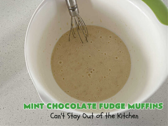 Mint Chocolate Fudge Muffins | Can't Stay Out of the Kitchen | these outrageous #muffins include #MintChocolateFudgeBakingChunks for spectacular flavor. Enjoy the heavenly taste of #mint, chocolate & #fudge in these amazing #BreakfastMuffins. They taste like #AndesMints in each bite! Great #breakfast #entree for a weekend, company or #holiday #brunch. #baking #StPatricksDay #HolidayBaking #HolidayBreakfast #MintChocolateFudgeMuffins