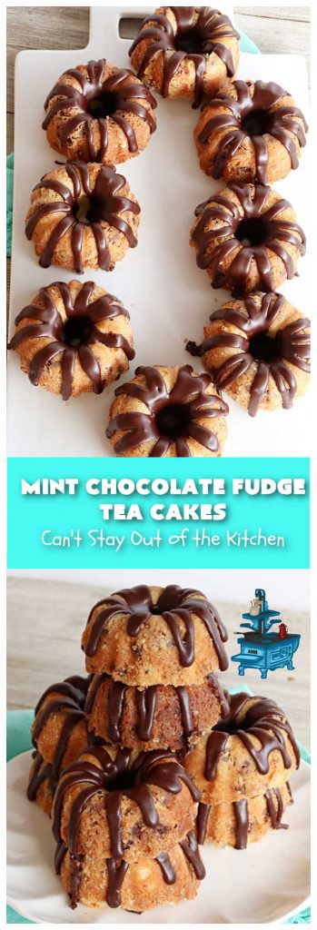 Mint Chocolate Fudge Tea Cakes | Can't Stay Out of the Kitchen