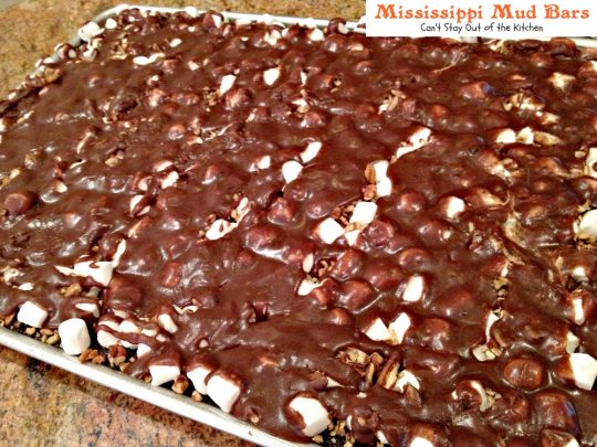 Mississippi Mud Bars | Can't Stay Out of the Kitchen | spectacular Paula Deen #brownies with #pecans and #marshmallows and #chocolate. #dessert