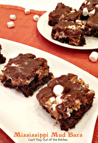 Mississippi Mud Bars | Can't Stay Out of the Kitchen | spectacular Paula Deen #brownies with #pecans and #marshmallows and #chocolate. #dessert