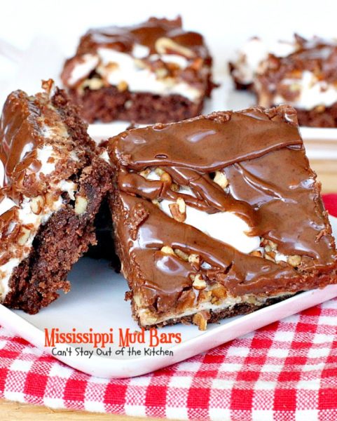 Mississippi Mud Bars | Can't Stay Out of the Kitchen | these #PaulaDeen #brownies are so addictive you won't be able to stop eating them. #dessert #chocolate #marshmallows