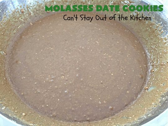 Molasses Date Cookies | Can't Stay Out of the Kitchen | This vintage #recipe is terrific for #holiday #baking. The #cookies are filled with #molasses & #dates and are unbelievably scrumptious. #ChristmasCookies #ChristmasCookieExchange #dessert #HolidayDessert #MolassesDateCookies