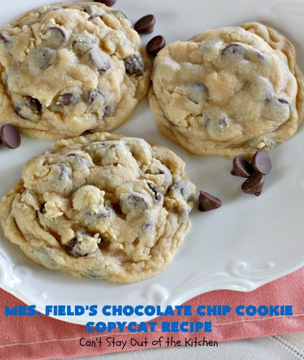 Mrs. Field’s Chocolate Chip Cookie Copycat Recipe – Can't Stay Out of ...