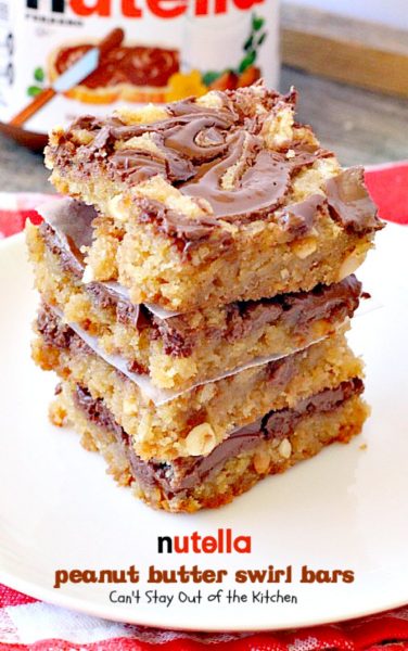 Nutella Peanut Butter Swirl Bars – Can't Stay Out of the Kitchen