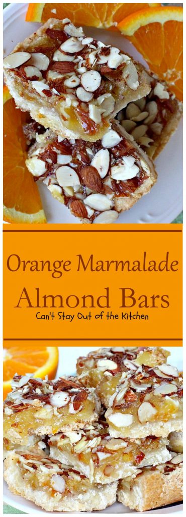Orange Marmalade Almond Bars | Can't Stay Out of the Kitchen