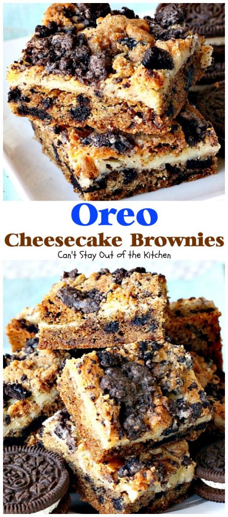 Oreo Cheesecake Brownies | Can't Stay Out of the Kitchen