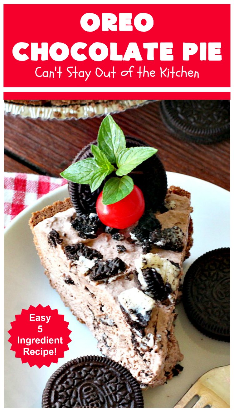 Oreo Chocolate Pie – Can't Stay Out Of The Kitchen