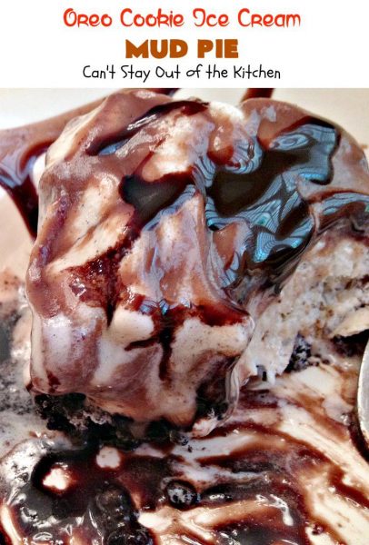 Oreo Cookie Ice Cream Mud Pie | Can't Stay Out of the Kitchen | this luscious #icecreampie is made with an #oreo crust, oreo #icecream and #Ghirardelli #chocolate bars. #dessert #pie