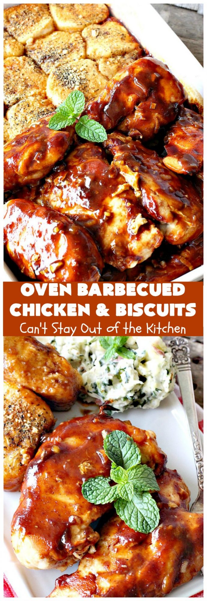 Oven Barbecued Chicken and Biscuits – Can't Stay Out of the Kitchen