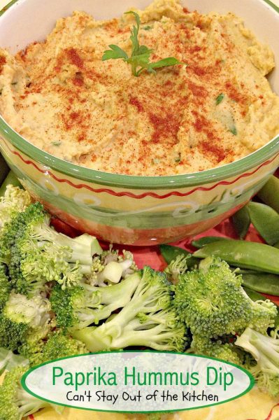 Paprika Hummus Dip | Can't Stay Out of the Kitchen | healthy, low calorie #hummus recipe that's great for #tailgating. #glutenfree #vegan #appetizer