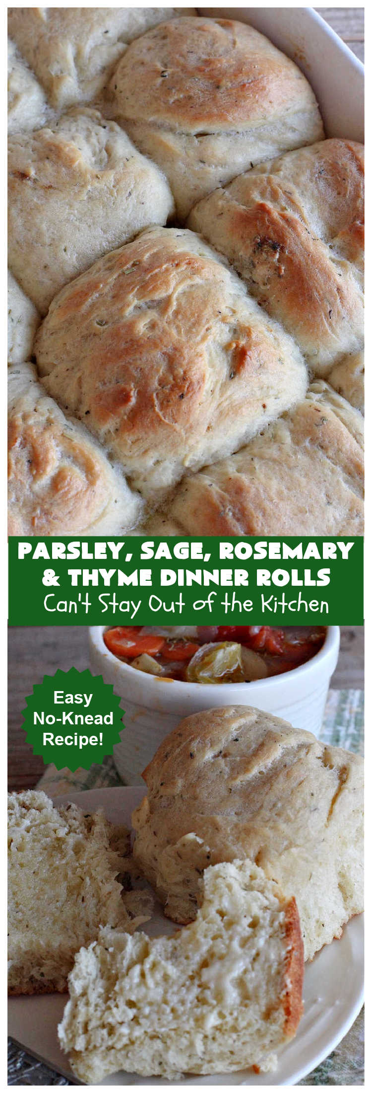 Parsley, Sage, Rosemary & Thyme Dinner Rolls | Can't Stay Out of the Kitchen